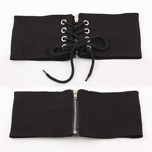 Cintura Corsetto <span class=keywords><strong>Elastica</strong></span> Larga per Donna, <span class=keywords><strong>Fascia</strong></span> Stringivita con Zip, Cinture Punk da Donna - Product Image 3