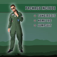Combinaison de pilote de vol BAIGE Costume de Cosplay d'halloween pour hommes adultes