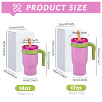 Gobelet isotherme pour enfants en acier inoxydable 14oz 17oz avec logo personnalisé, revêtement en poudre, tasse portable avec poignée et double couvercle.