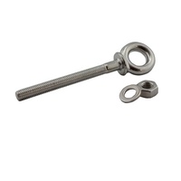 Boulon à œil de levage en acier inoxydable 316 pour usage maritime M6x60mm avec rondelles et écrous, accessoires de gréement pour bateaux, yachts et navires