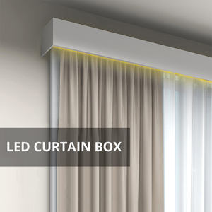 Büyük boy plaka tavan duvara monte perde rayı Pelmet kutusu alüminyum perde parça kapak - Product Image 5