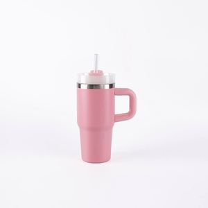 Handle Car Travel <b>Mug</b> 14oz Tumbler Double Wall Vacuum Insulated Stainless Lid Straw Anti-Slip Base - Product Image 5