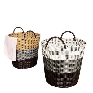 Pet Toy Basket Hot Sale Baby Storage Dirty Laundry Clothes Big Foldable Bin Organizer With Handle Plastic Rattan Laundry Basket