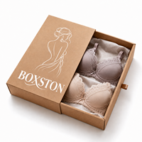 Boîte à sous-vêtements et chaussettes en carton kraft recyclé personnalisé, tiroir coulissant de luxe, logo, lingerie, écologique, durable