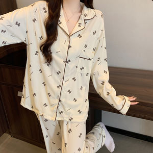 Il pigiama Senior di moda da donna primavera ed estate a maniche lunghe può essere indossato al di fuori dell'abbigliamento domestico all'ingrosso - Product Image 4