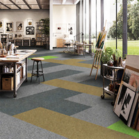 Alfombra Modular de PVC de Alta Densidad, Resistente al Desgaste, con Respaldo de PVC, Retardante de Fuego B1, Grado Comercial, Directo de Fábrica, para Edificios de Oficinas