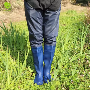 Fabrieksprijs Waterdichte Hippe Wader Broek Met Hoge Taille En Laars Pvc-Laag Stof Wader Padielaarzen - Product Image 4