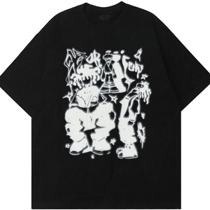 Short Sleeve Tees Oversized Creative Graffiti Short Sleeve Shirts Summer Casual Rapper Streetwear <b>Y2k</b> <b>Tops</b> Men's T-Shirt - Product Image 5