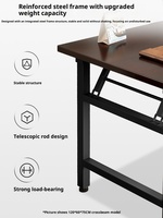 Bureau d'Ordinateur Pliant Moderne en Bois de Bouleau Bureau d'Étudiant Location Maison Table Carrée Assemblage Facile