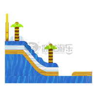 Nouveau toboggan aquatique gonflable bleu 6x3,5m en PVC, taille personnalisable, utilisation intérieure/extérieure, capacité pour 8 à 10 enfants