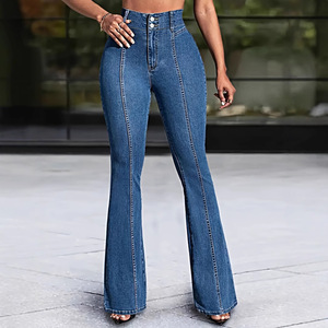 Jeans de Cintura Alta con Corte Acampanado Y2K para Mujer, Pantalones de Mezclilla Elásticos y Ajustados - Product Image 3