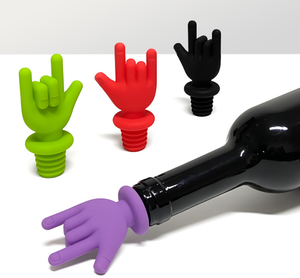 Tappi per Bottiglie di Vino YDS Design Rock per Feste, in Silicone Alimentare - Product Image 1