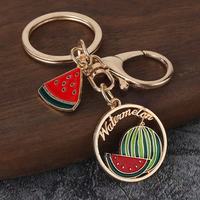Leuke legering mode fruit sleutelhanger watermeloen aardbei kers hanger creatieve tas charme student rugzak paar handtas