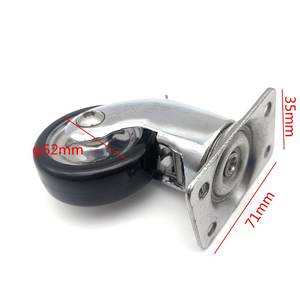 2 Zoll flache Platte mit Brems legierung Ess rad Edelstahl feste Rollen Möbel Universal rollen mit Bremse - Product Image 2