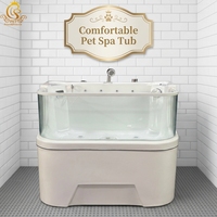 EUR PET Bain Spa Portable Multifonctionnel pour Animaux de Compagnie avec Fonction Massage et Hydromassage Réglable