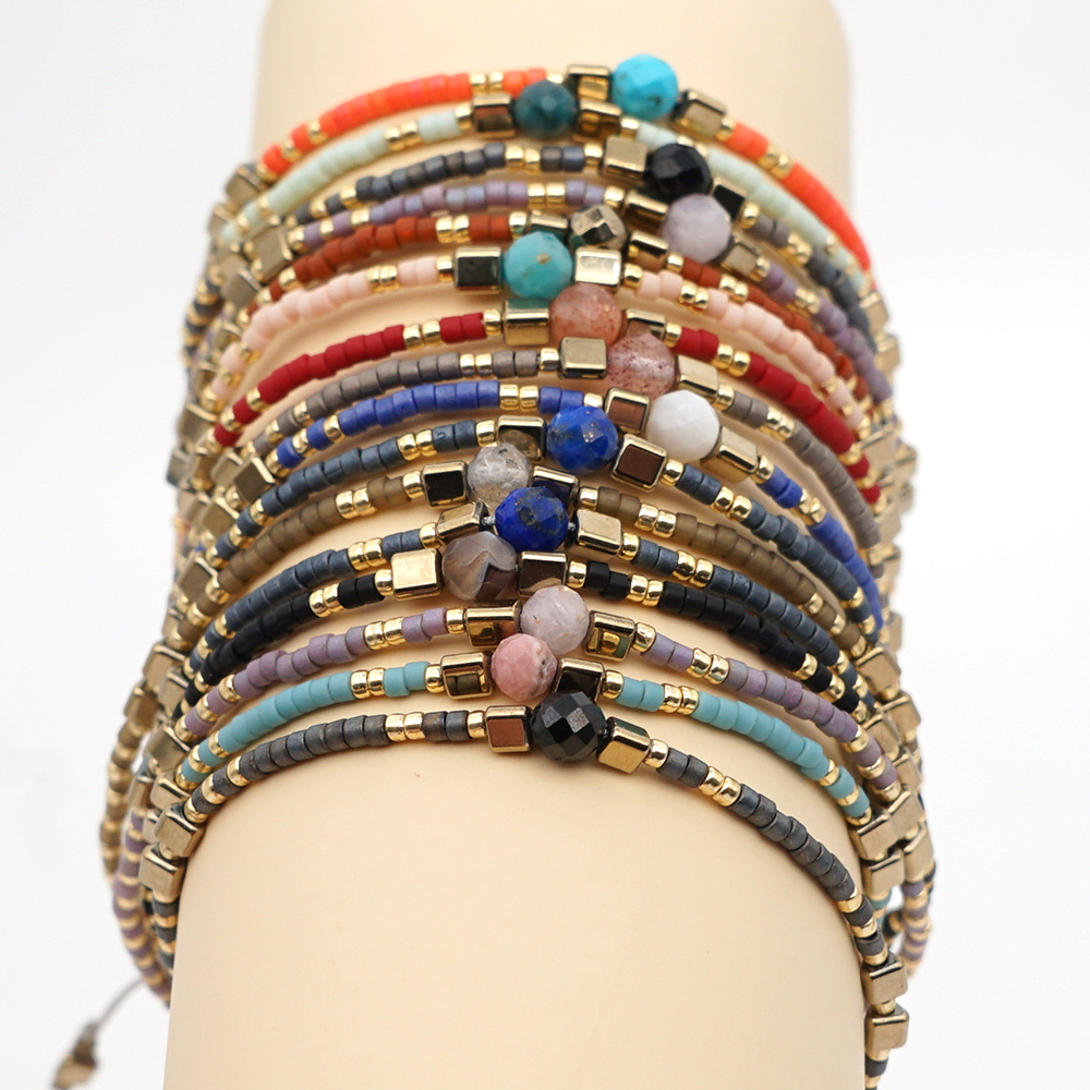 Bracciale Donna Con Ciondolo A Croce – Intrecciato A Mano In Corda E Acciaio Inossidabile, Regolabile 15-28 Cm