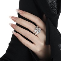 Bague en argent sterling S925 fin avec coquille d'ormeau naturelle pour femme, design de niche, texture irrégulière, ouverte et ajustable, pour usage quotidien