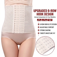 Body gainant abdominal respirant et sans couture avec six rangées de crochets pour le contrôle du ventre post-partum et l'amincissement de la taille