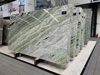 Marbre serpentin chinois élégant shangri-la jade vert marbre naturel poli hôtel comptoir intérieur dosseret