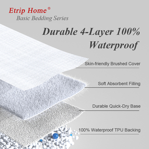 Ensemble de draps <span class=keywords><strong>housse</strong></span> en microfibre anti-poussière et anti-urine couvre-lits matelassés imperméables housses de protection pour matelas vente en gros - Product Image 4