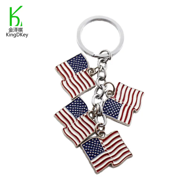 Gantungan Kunci UK Grosir Grosir Keytag Promosi Murah Gantungan Kunci Bendera Amerika Logam Kustom