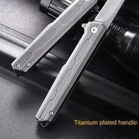 Volledig Staal Titanium Gecoat M390 Hoge Hardheid Buiten Vouwmes Camping Draagbaar Mes Mes Snijgereedschap Voor Messen