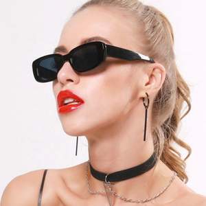 Lunettes de soleil carrées vintage personnalisées avec logo, noires et roses, pour femmes, protection UV400, petites lunettes rectangulaires pour femmes - Product Image 3