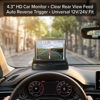Moniteur de recul pliable pour voiture de 4,3 pouces, écran HD TFT LCD monté sur fenêtre avec caméra de plaque d'immatriculation, assistance au recul étanche