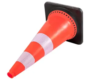 Cone de tráfego de plástico reflexivo vermelho, colorido, alta qualidade, pu, azul, alta qualidade