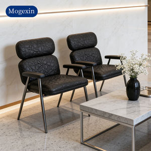 Silla de Cuero de Respaldo Alto y Estilo Moderno para Restaurante Comercial, Ideal para Espacios Pequeños, Oficina, Hotel, Lectura - Product Image 3