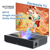 Formovie T1 küresel sürüm 2800 Ansi lümen Ust projektör ev sineması projektörü Dlp 4K Ultra kısa mesafeli lazer Fengmi projektör