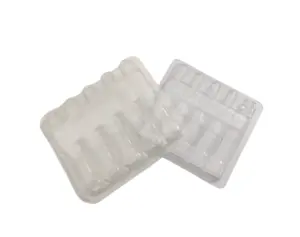 Bandeja de inserção em plástico PET termoformado para embalagem em forma de concha para ferragens, bandeja branca