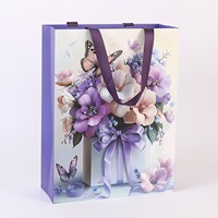Sac en papier blanc mat laminé personnalisé avec impression UV dorée sans contour