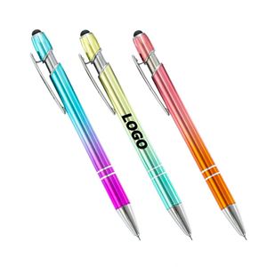 Gradient Color Metal Stylus Ballpoint <b>Pen</b> With Custom Engraved Logo Aluminum Barrel for Promotional Gifts - Product Image 1