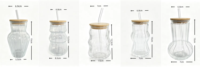 Gobelet en verre côtelé personnalisable avec couvercle en bambou et paille, 350 et 430 ml, réutilisable pour café glacé, milkshake et fêtes