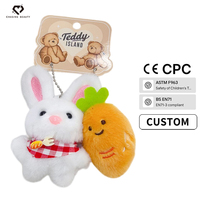 Peluche mignonne IP au design attrayant, ours en peluche, lapin, ou pendentif fruit, avec nœud papillon à carreaux, cadeau