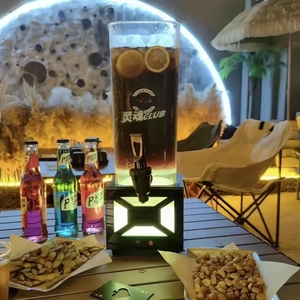 Dispensador de Bebidas Fumashi LED 5L, Torre de Cerveza Moderna de Acero Inoxidable con Barra Luminosa para Fiestas, Paquete de 2 - Product Image 4