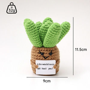 Bambola all'uncinetto fatta a mano, Pianta Emozionale Arancione, Pianta in <span class=keywords><strong>Vaso</strong></span> all'Uncinetto Positiva, Fiore in <span class=keywords><strong>Vaso</strong></span> Lavorato a Maglia, Fiore all'Uncinetto - Product Image 6