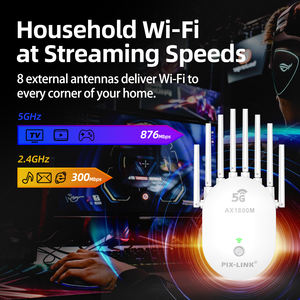 Extensor de Rango Wi-Fi6 PIX-LINK AX1800, Extensor de <span class=keywords><strong>Señal</strong></span> <span class=keywords><strong>WiFi</strong></span> con 8 Antenas, Amplificador <span class=keywords><strong>WiFi</strong></span> de Doble Banda con Puerto Gigabit Ethernet - Product Image 5