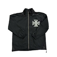 Marque de streetwear transfrontalière MIXED EMOTION, imprimé logo croisé, strass thermocollés, col montant, respirant, décontracté d'été