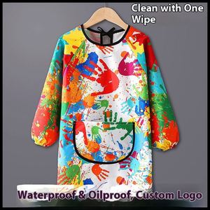 Women's Treasure Long Sleeve Painting Overalls Anti-Dressing Baby Dinner Bib Kindergarten Art-Children <b>Kitchen</b> Apparatus - Product Image 2