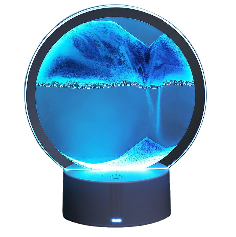 Светодиодная настольная лампа sandcle, 3d движущиеся изображения песка, креативный объемный морской пейзаж с подсветкой