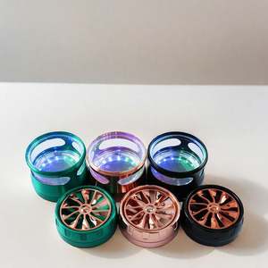 Broyeur à herbes en métal de luxe à 4 couches de 2,5 pouces, broyeur en zinc en gros, broyeur à tabac manuel, broyeur à herbes en forme de pneu - Product Image 5