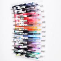 Stylo gel liquide à paillettes LM 12 couleurs 0,5 mm en plastique pour étudiants, prise de notes, séchage rapide, impression numérique noire