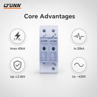 Dispositif de protection contre les surtensions AC SPD Type 2 1P 2P 3P 4P 275V 385V 40kA 20kA Parafoudre sur rail DIN IEC 61643-11