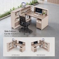 Ensemble bureau et chaise DIY avec poste de travail à panneau perforé, mobilier de bureau moderne et minimaliste pour quatre employés