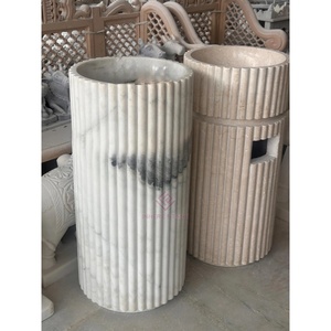 Lavabo piédestal en marbre autoportant contemporain 17x17x31 "vanité <span class=keywords><strong>de</strong></span> salle <span class=keywords><strong>de</strong></span> bain <span class=keywords><strong>de</strong></span> luxe faite à la main - Product Image 3