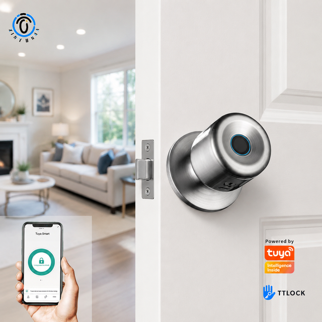 Tuya Wifi Electronic Aluminum Matter Smart Fingerprint Biometricssecurity Door Lock for Front Door