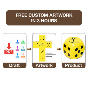 Ensemble de dés en bois personnalisés, textes créatifs, faits à la main, sculptés, ronds, écologiques, durables, 16 mm, pour jeux et sélection d'idées - Product Image 5