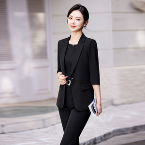 2025 Damen Hochwertiger Professioneller Freizeit-Anzug Super Trendiges Sommer-Kleidset Elegante Anzüge & <span class=keywords><strong>Blazer</strong></span> - Product Image 3